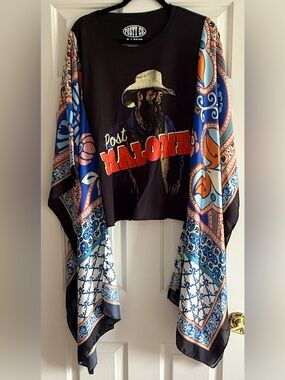 POST MALONE Custom Upcycled Poncho Kimono Sleeve Top OSFM OOAK BOHO